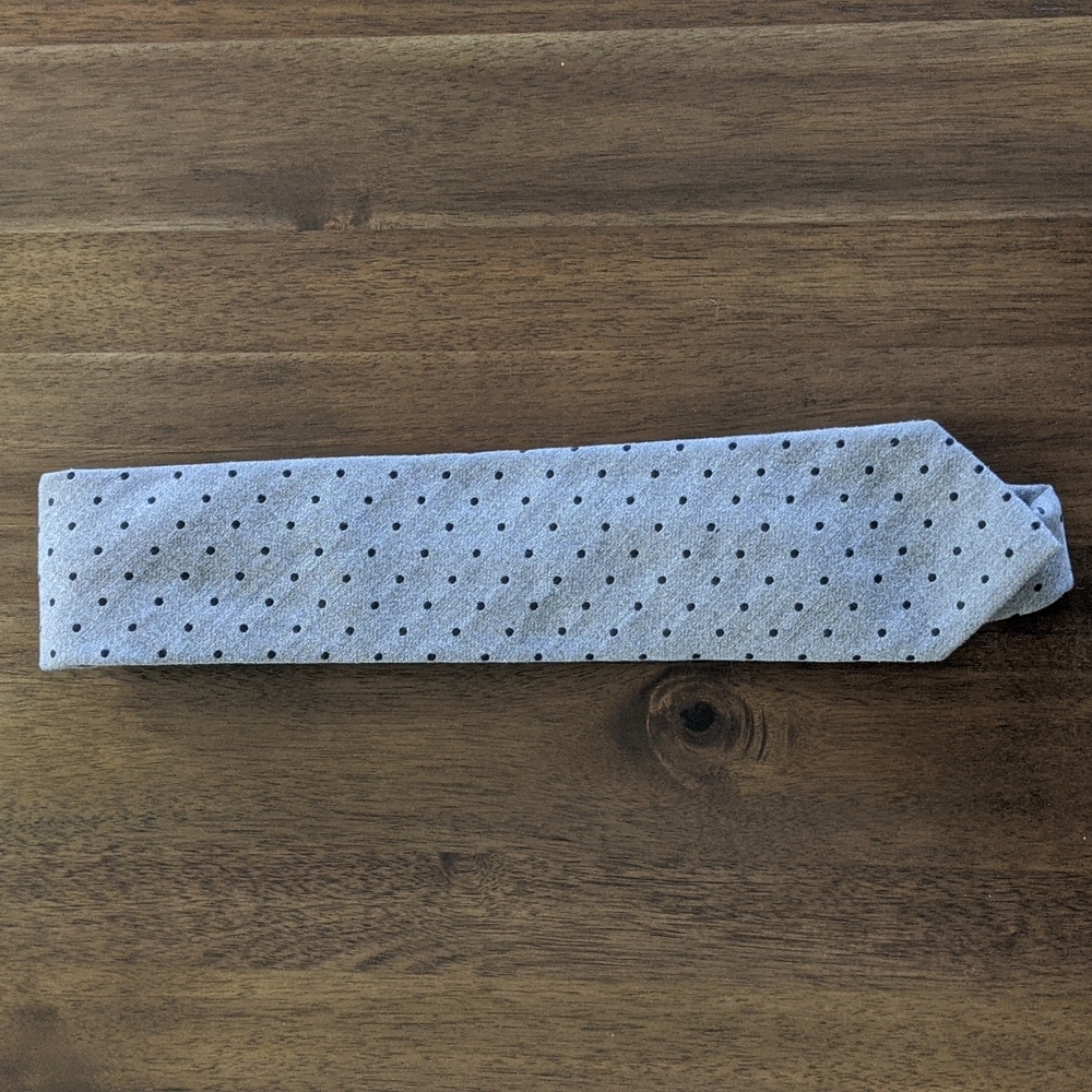 Men's Necktie - Jones New York - Grey w Black dots